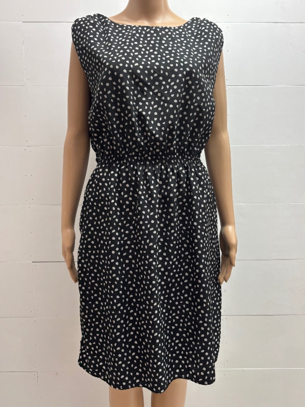 Catherine Malandrino Sleeveless Cinched Waist Polka Dot Midi Dress size M